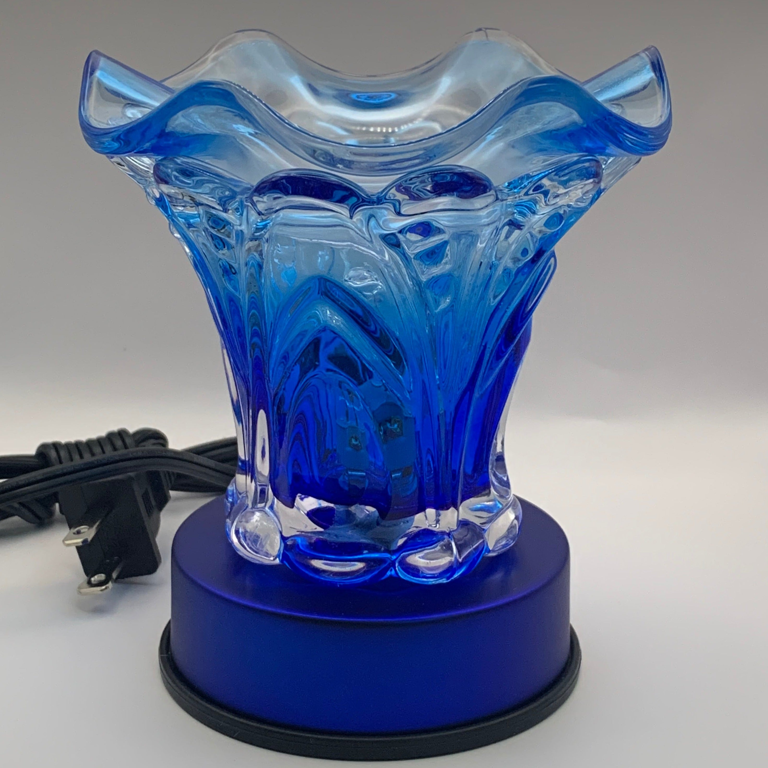 Electric Blue Glass Fragrance Touch Oil Warmer